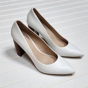 NWOT Nine West Astoria 9x9 Women's Block Heel Pumps Size 7.5 White